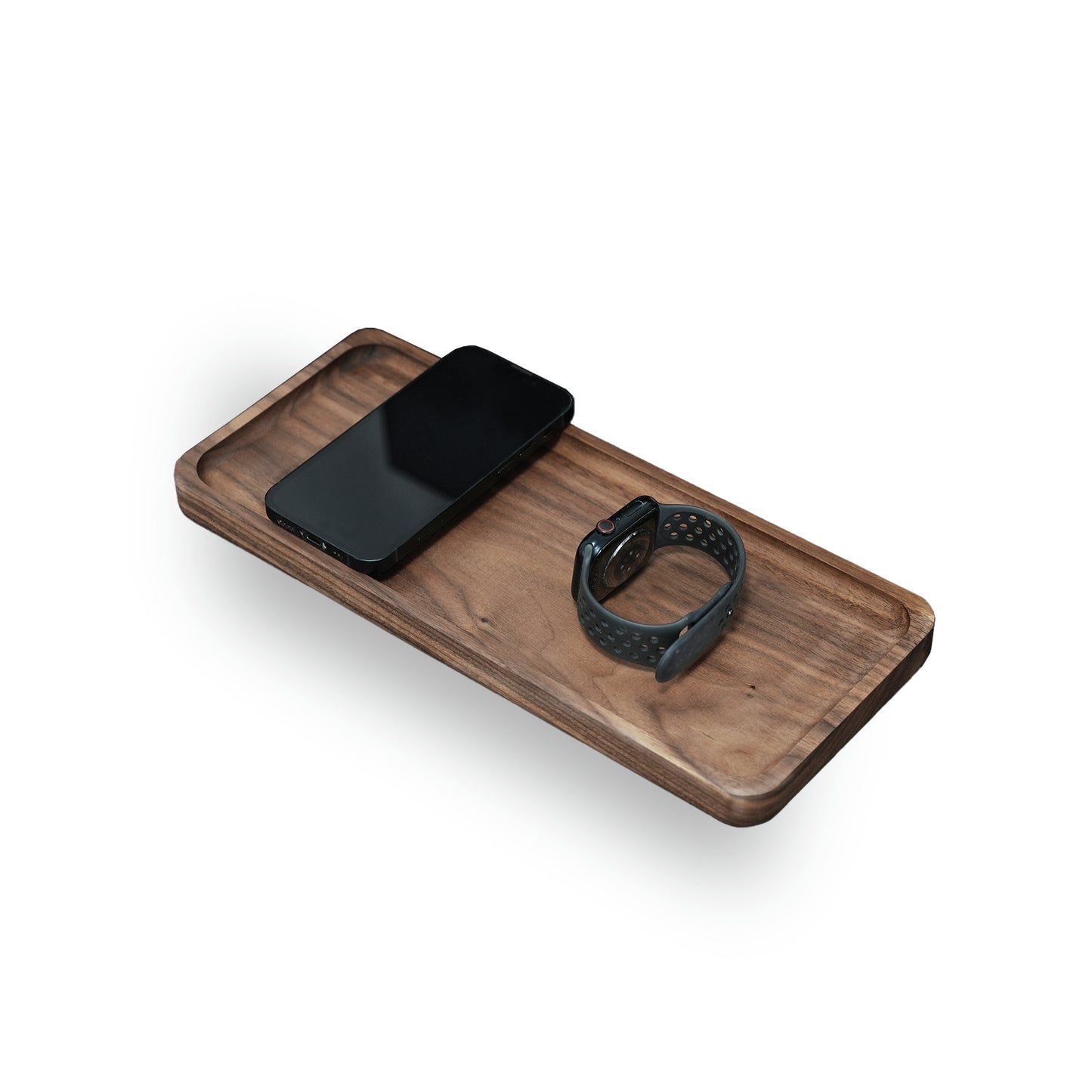 Walnut Wood Serving Tray – Handcrafted Solid Wood Organizer