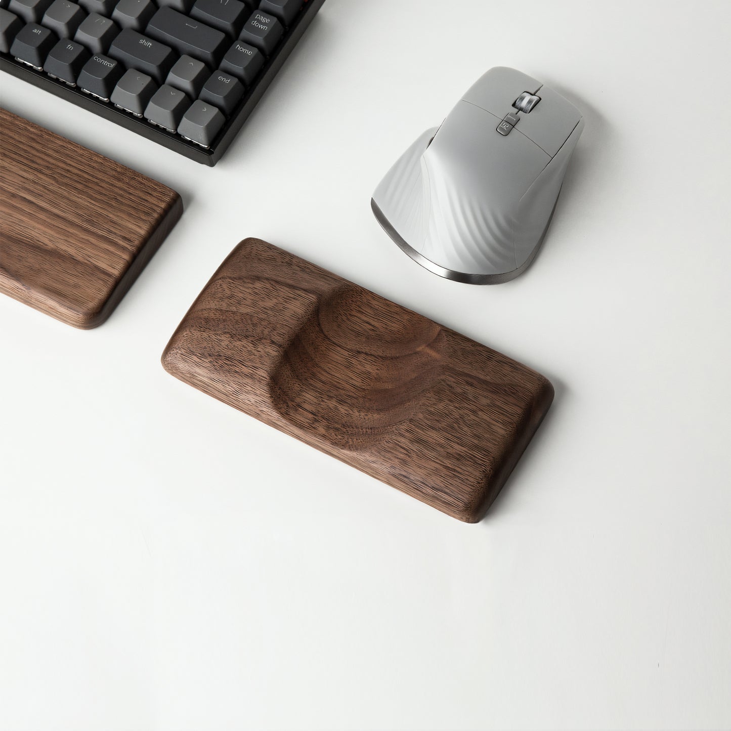 Walnut Wood Mouse Wrist Rest – Handcrafted Wrist Support with Center Groove