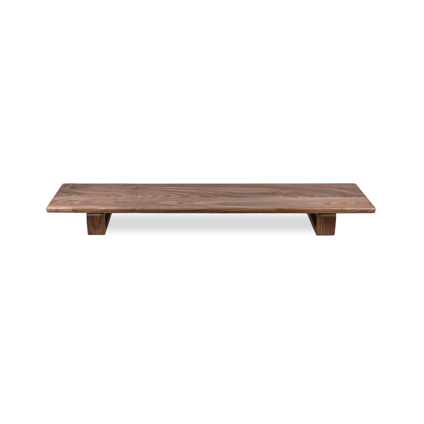 Solid Walnut Monitor Stand - Minimalist Riser for iMac, Laptop & Desk Setup